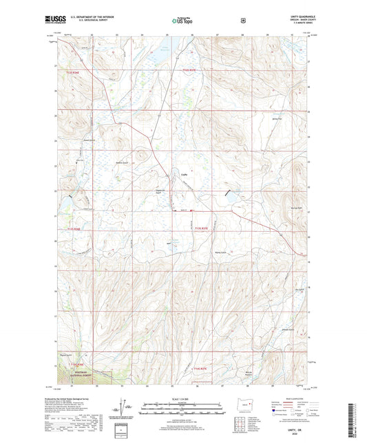 Unity Oregon US Topo Map Image