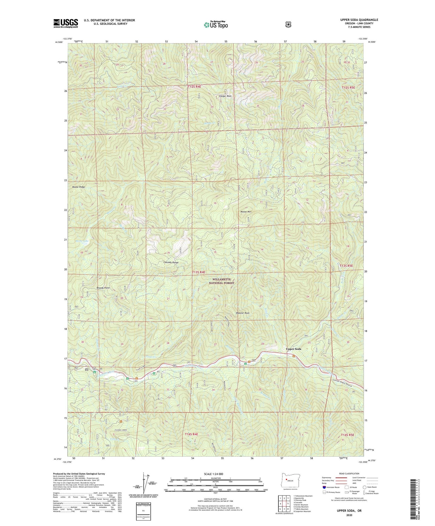 Upper Soda Oregon US Topo Map Image