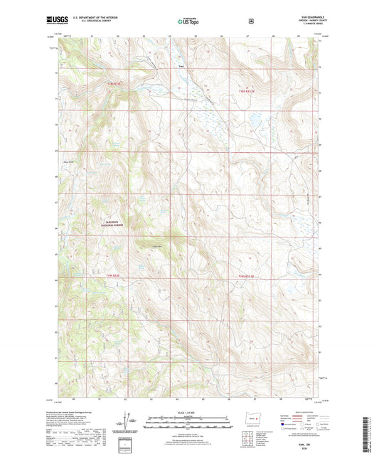 Van Oregon US Topo Map Image