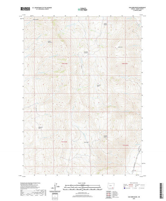 Van Horn Basin Oregon US Topo Map Image