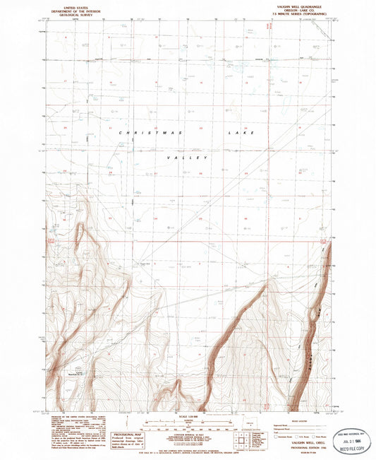 Classic USGS Vaughn Well Oregon 7.5'x7.5' Topo Map Image