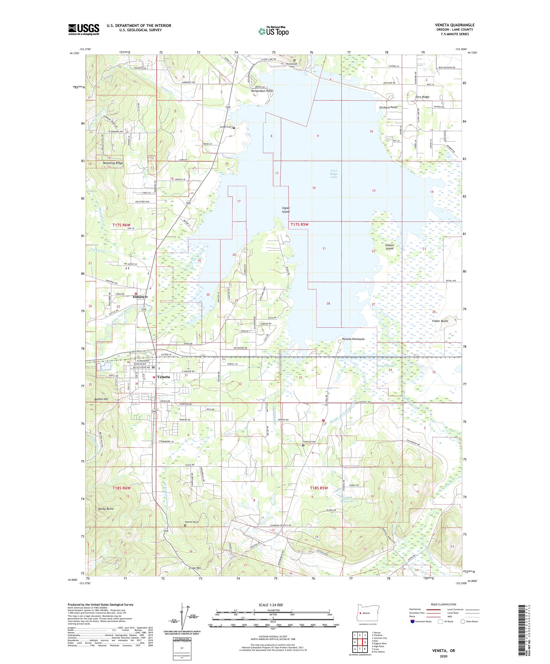 Veneta Oregon US Topo Map – MyTopo Map Store