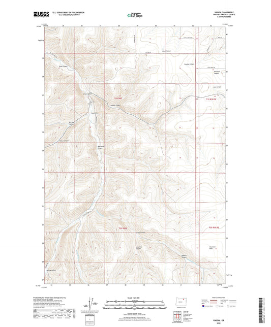 Vinson Oregon US Topo Map Image