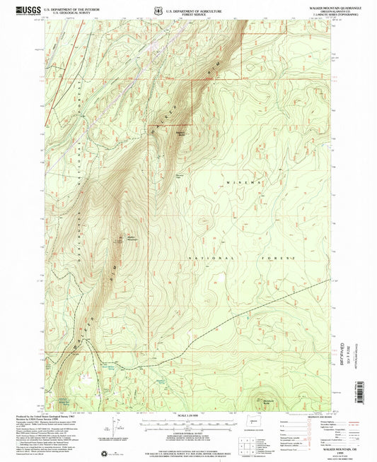 Classic USGS Walker Mountain Oregon 7.5'x7.5' Topo Map Image
