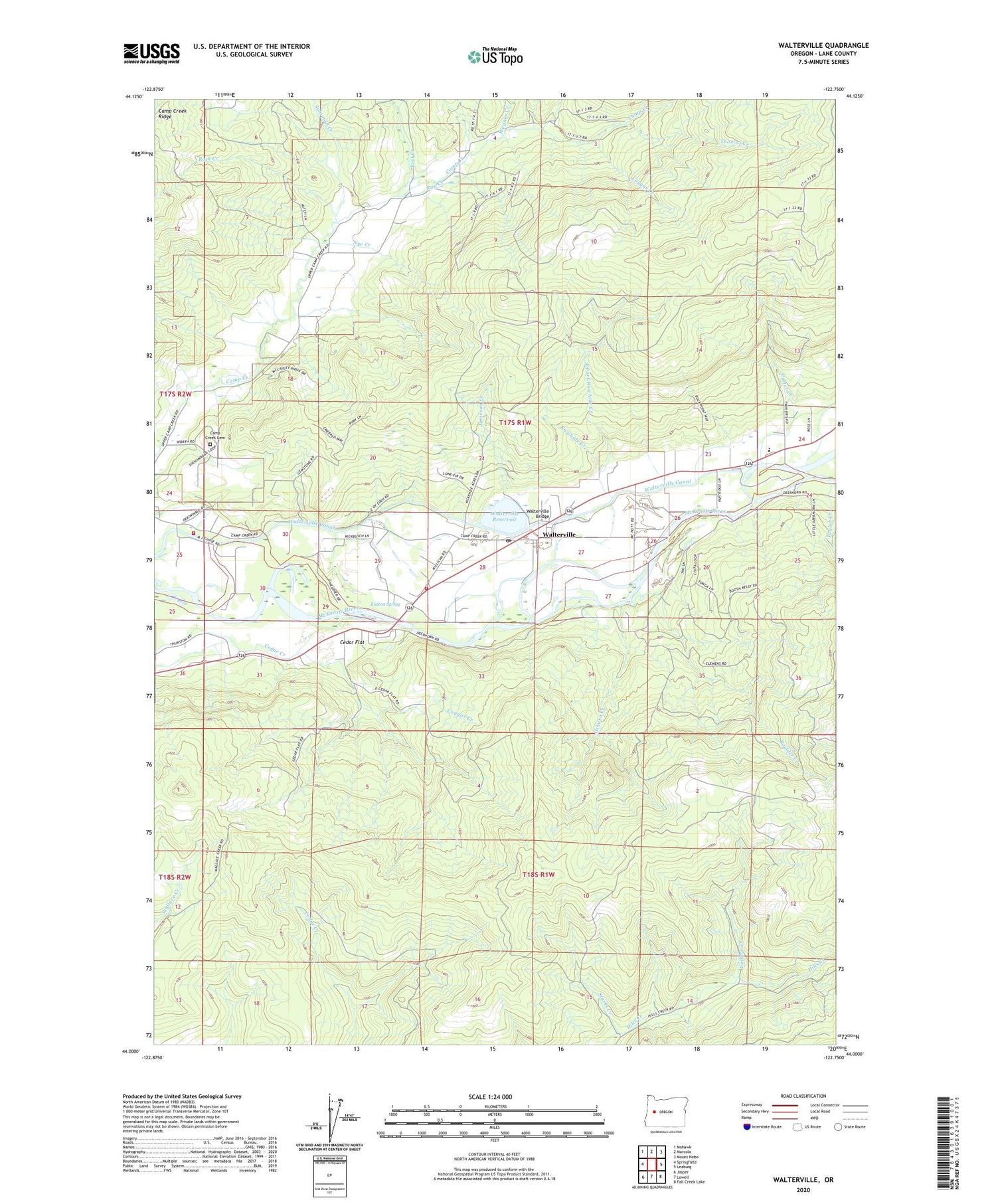 Walterville Oregon US Topo Map Image