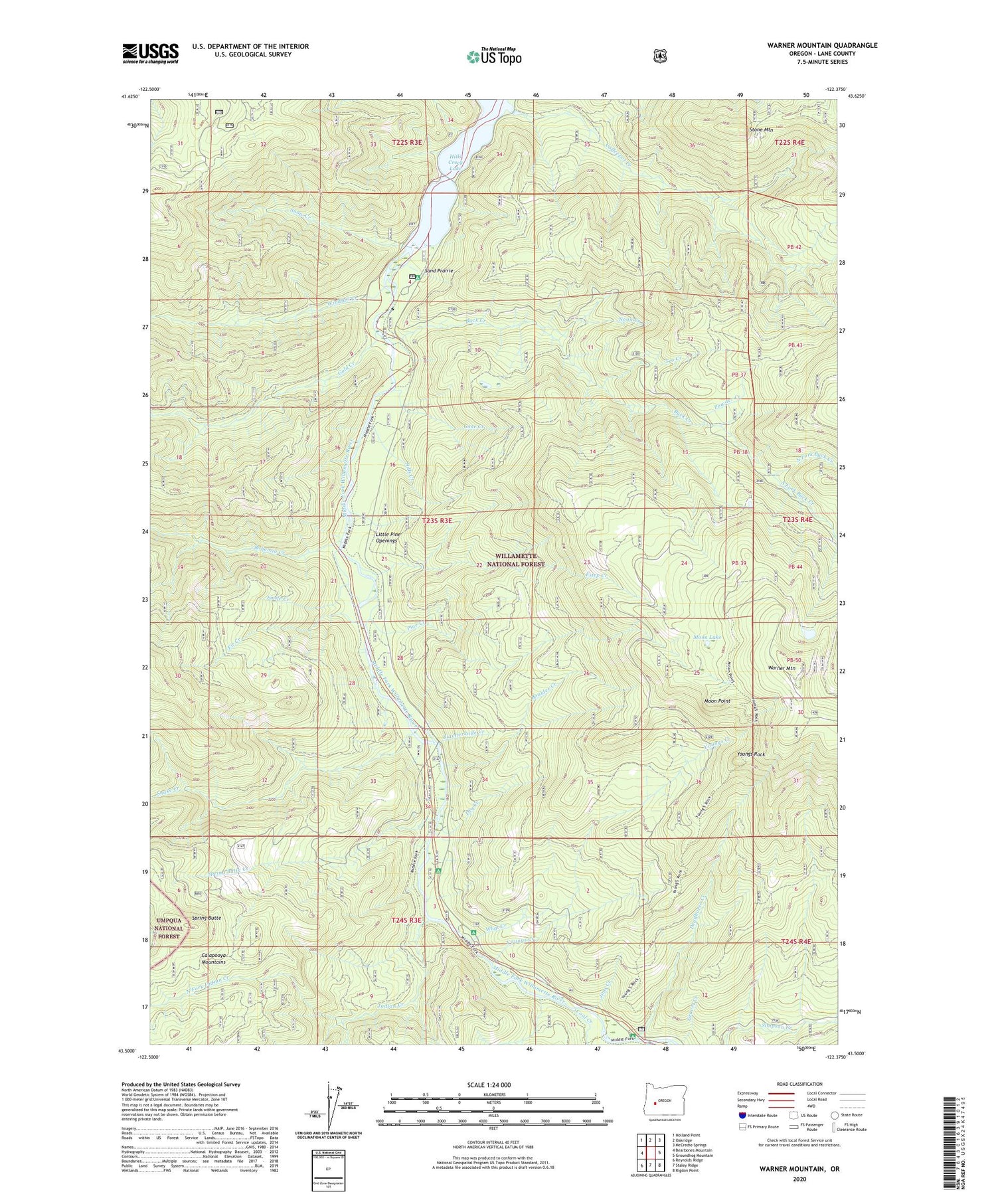 Warner Mountain Oregon US Topo Map Image