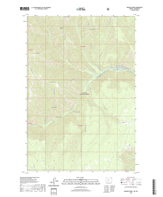 Wenaha Forks Oregon US Topo Map Image