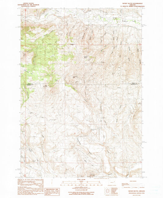Classic USGS Wendt Butte Oregon 7.5'x7.5' Topo Map Image