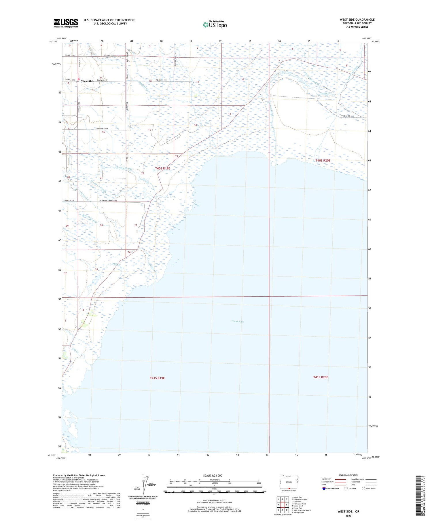 West Side Oregon US Topo Map Image