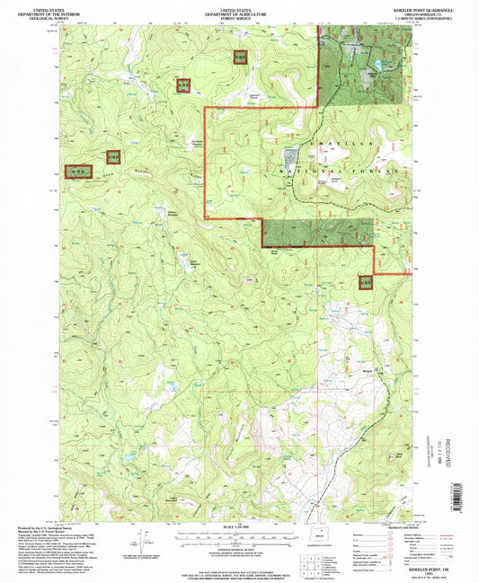 Classic USGS Wheeler Point Oregon 7.5'x7.5' Topo Map Image