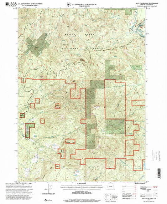 Classic USGS Whetstone Point Oregon 7.5'x7.5' Topo Map Image
