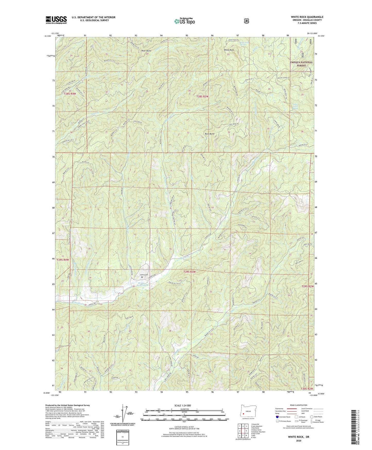 White Rock Oregon US Topo Map Image
