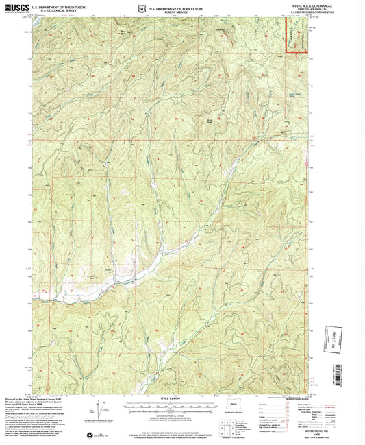 Classic USGS White Rock Oregon 7.5'x7.5' Topo Map Image