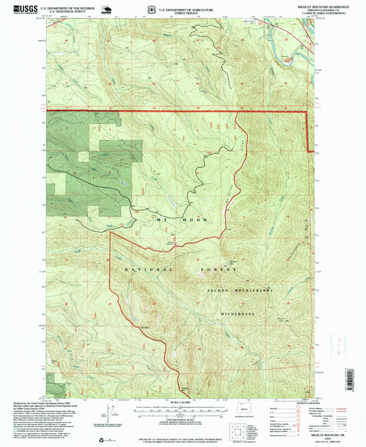 Classic USGS Wildcat Mountain Oregon 7.5'x7.5' Topo Map Image