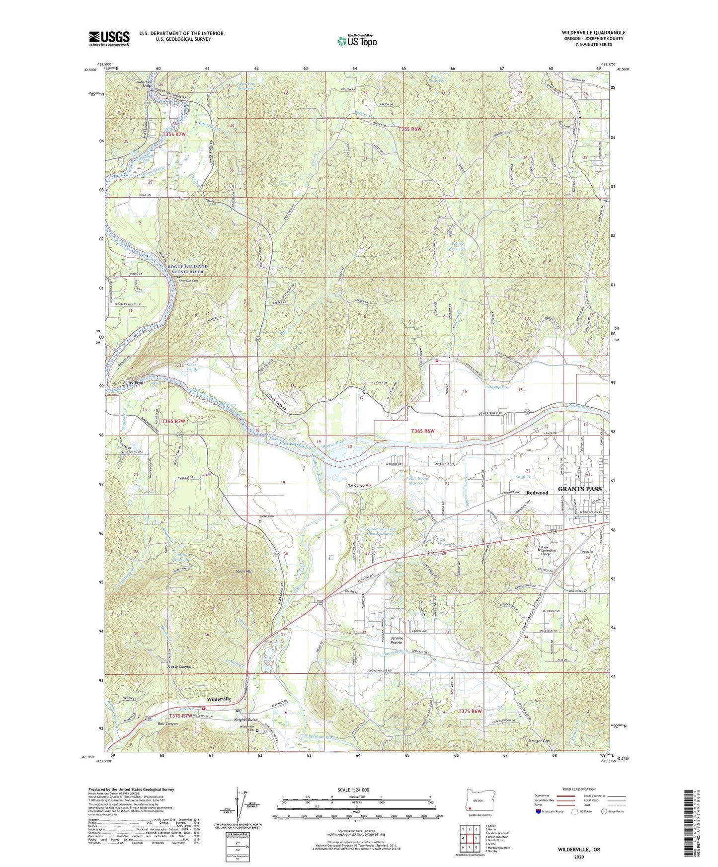 Wilderville Oregon US Topo Map Image