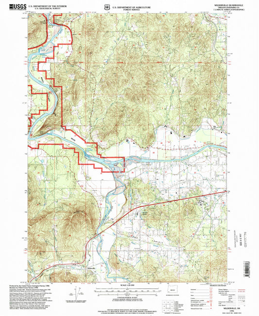 Classic USGS Wilderville Oregon 7.5'x7.5' Topo Map Image