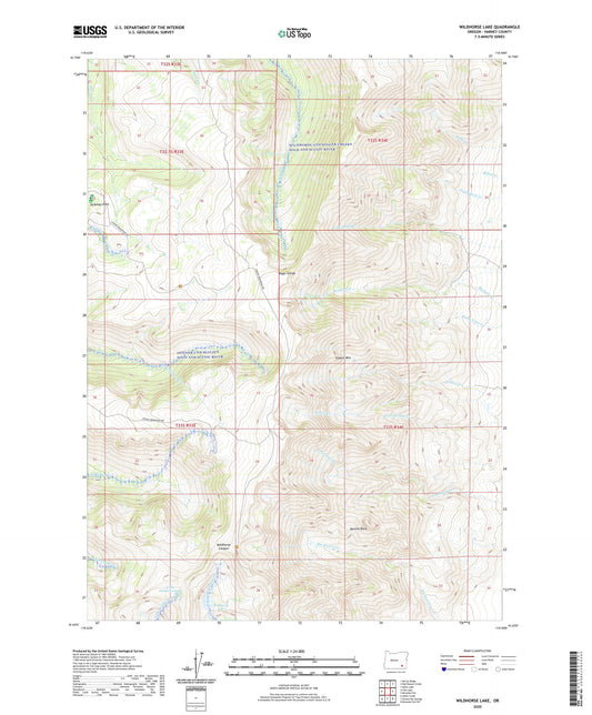 Wildhorse Lake Oregon US Topo Map Image