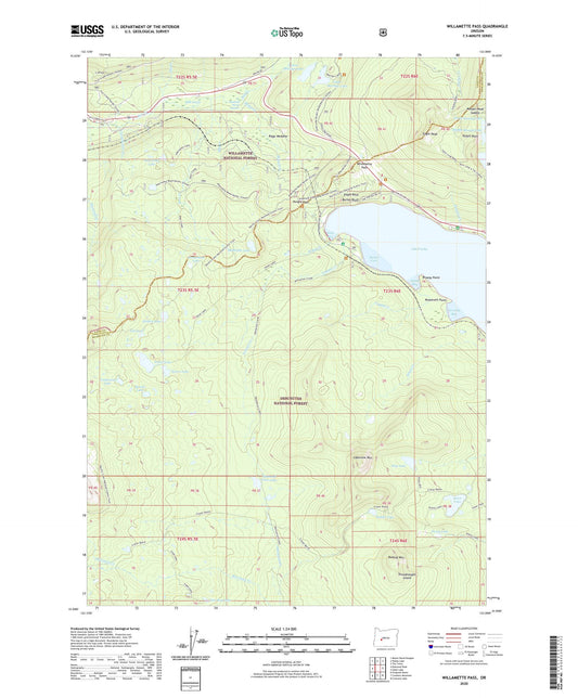 Willamette Pass Oregon US Topo Map Image