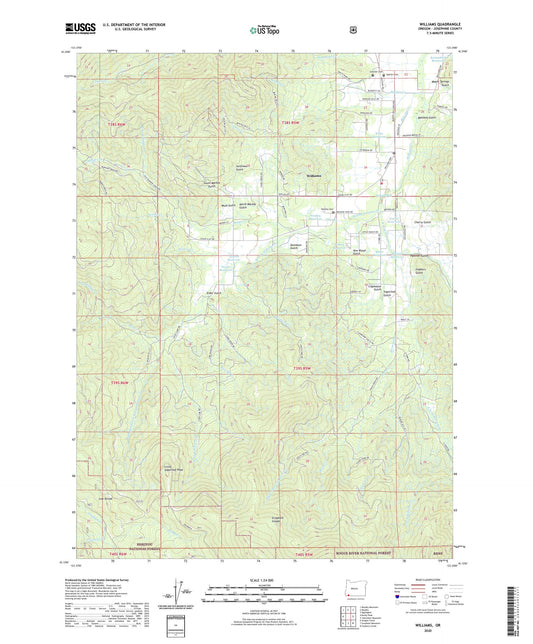 Williams Oregon US Topo Map Image