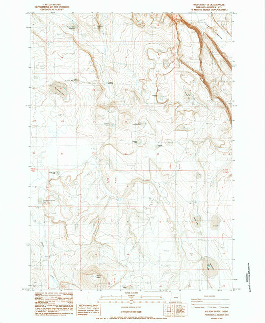 Classic USGS Wilson Butte Oregon 7.5'x7.5' Topo Map Image