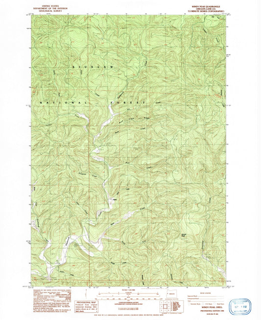 Classic USGS Windy Peak Oregon 7.5'x7.5' Topo Map Image