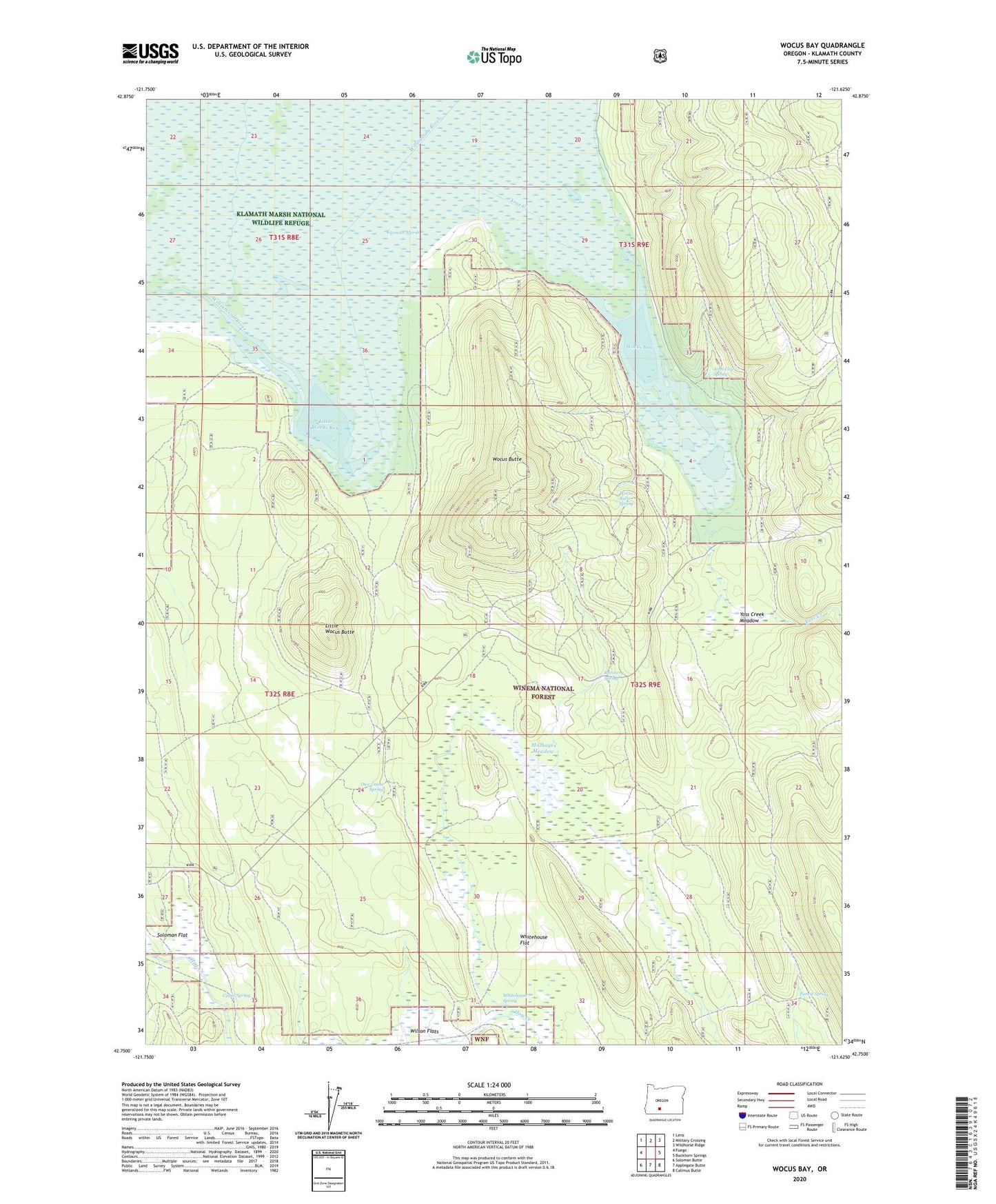 Wocus Bay Oregon US Topo Map Image