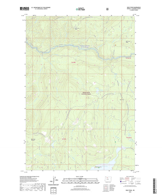 Wolf Peak Oregon US Topo Map Image