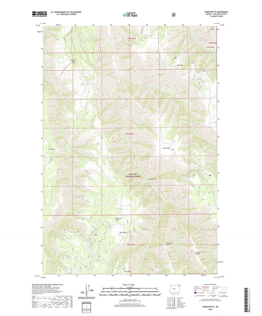 Wood Butte Oregon US Topo Map Image