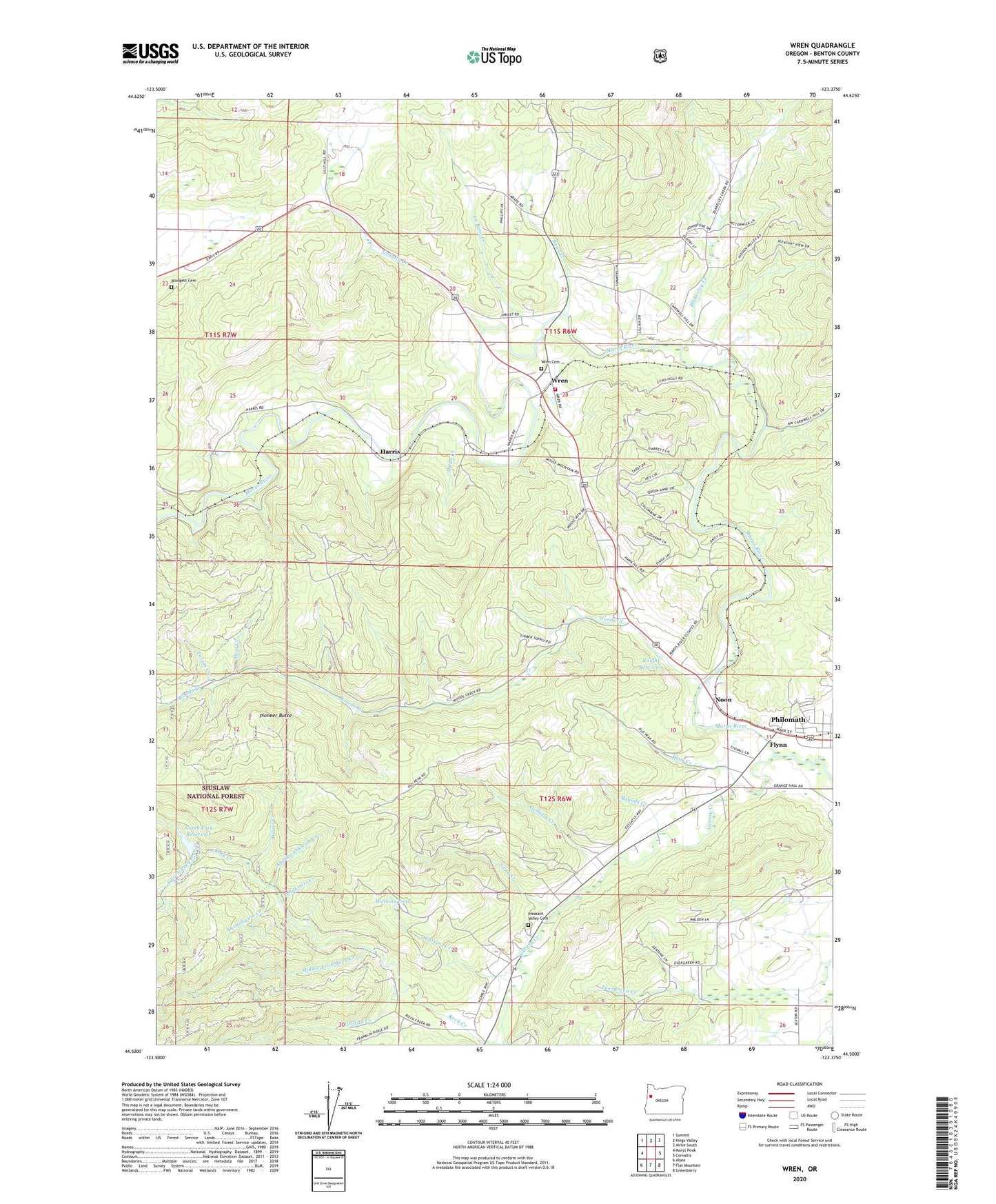 Wren Oregon US Topo Map Image