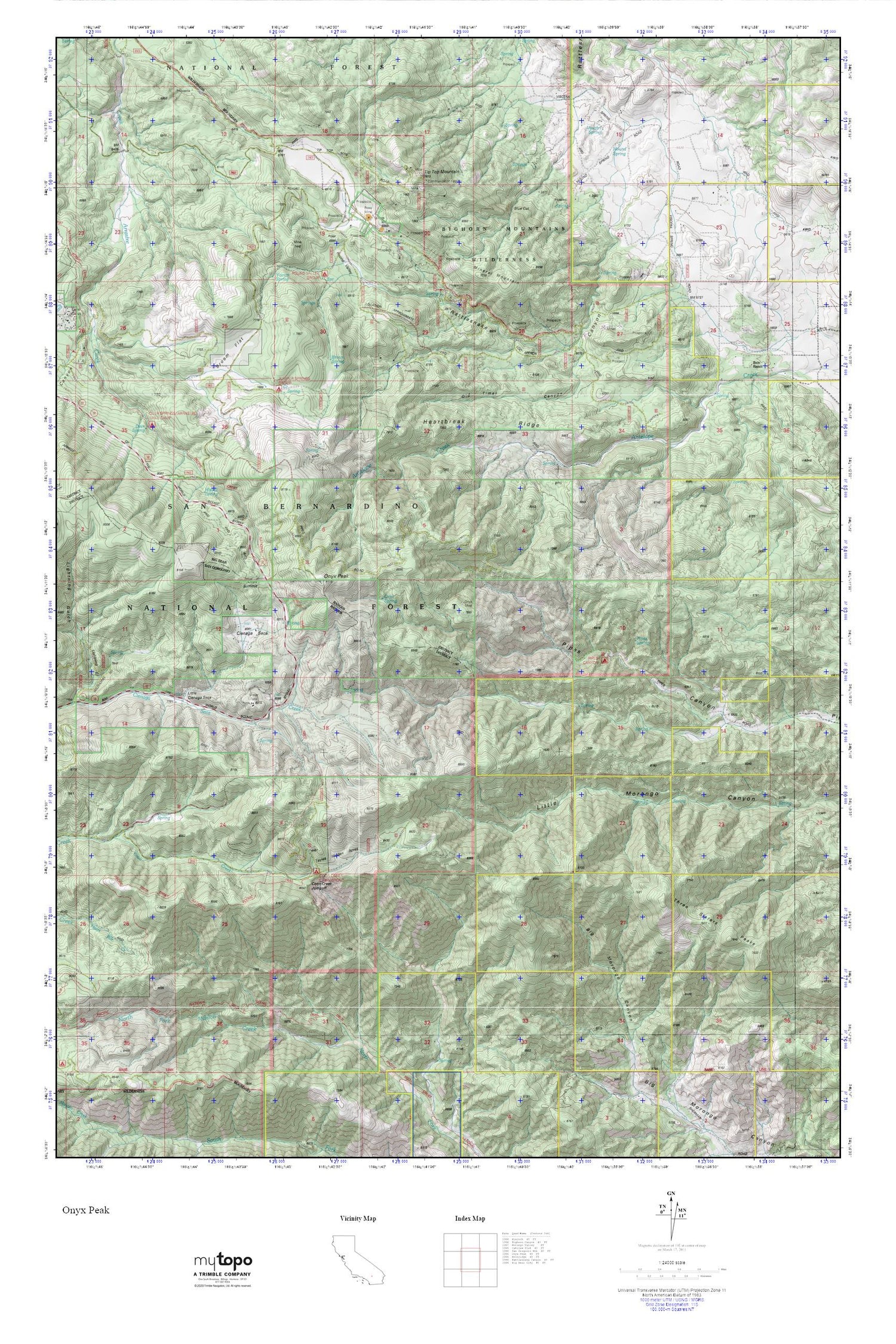 Onyx Peak MyTopo Explorer Series Map Image