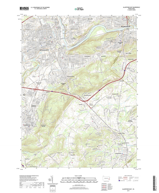 Allentown East Pennsylvania US Topo Map Image