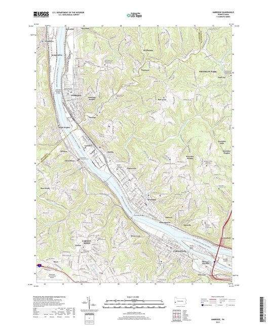 Ambridge Pennsylvania US Topo Map Image