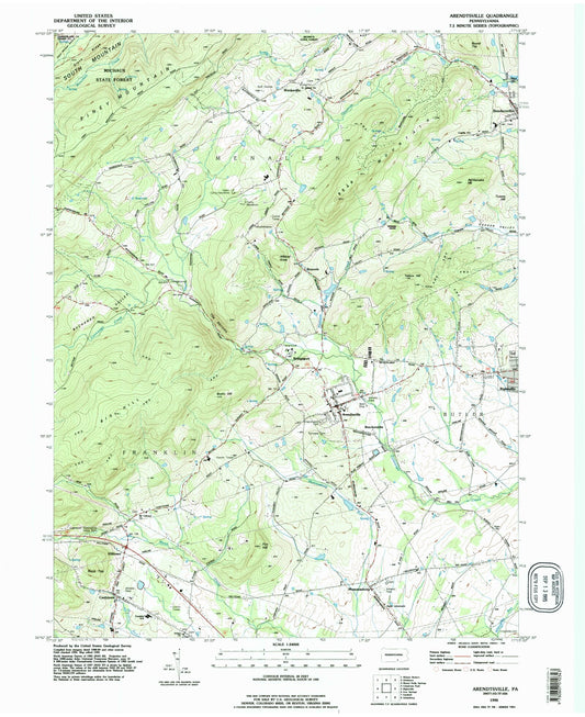 Classic USGS Arendtsville Pennsylvania 7.5'x7.5' Topo Map Image