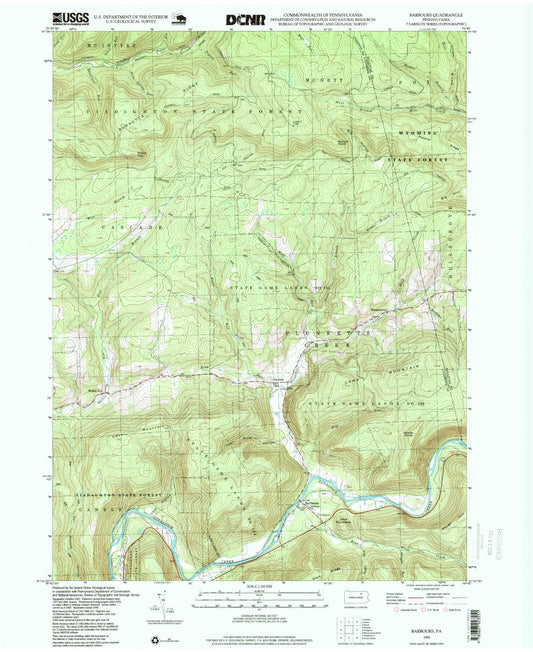 Classic USGS Barbours Pennsylvania 7.5'x7.5' Topo Map Image
