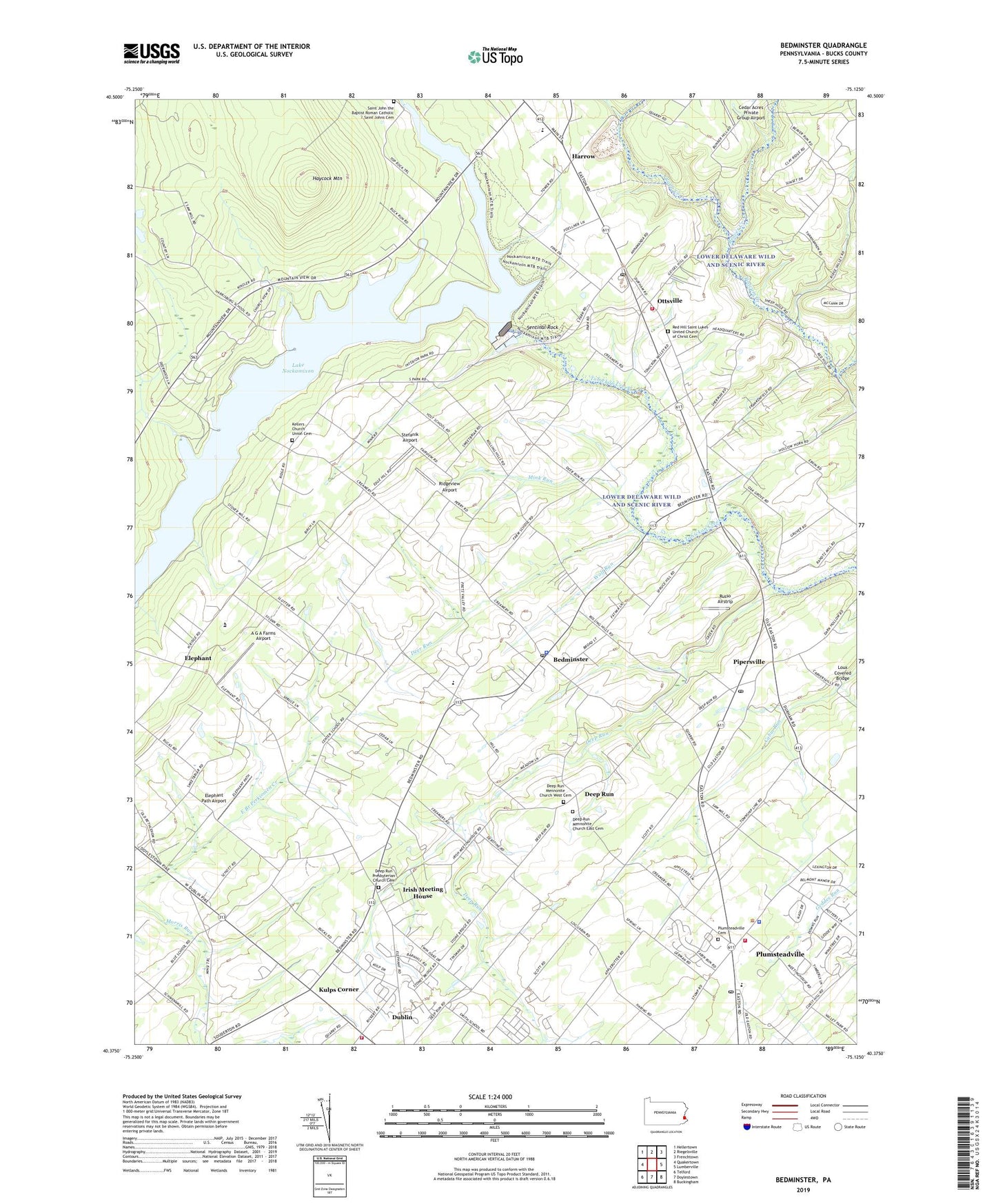 Bedminster Pennsylvania US Topo Map Image