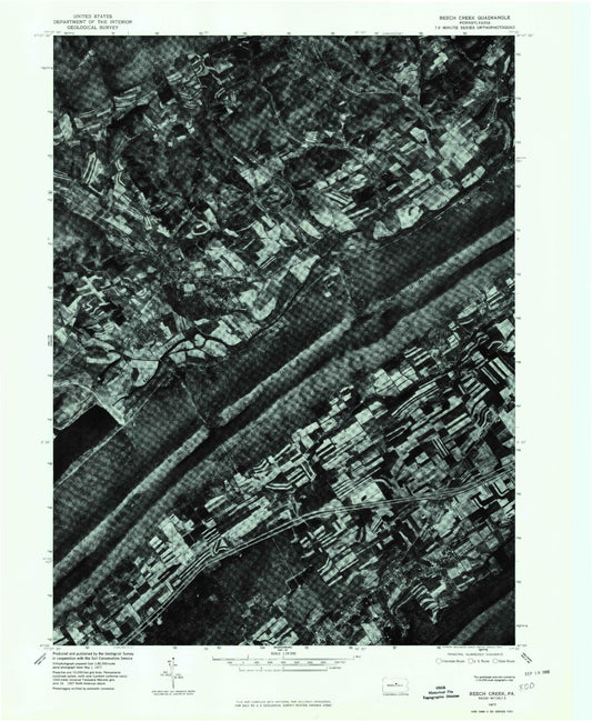 Classic USGS Beech Creek Pennsylvania 7.5'x7.5' Topo Map Image