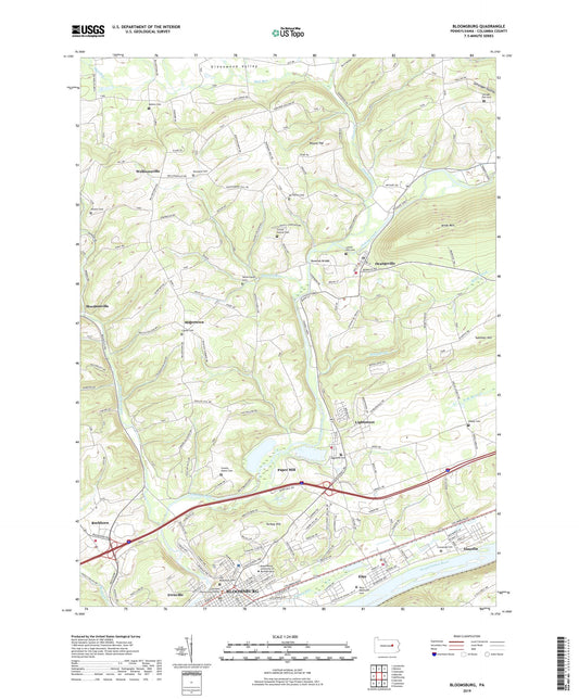 Bloomsburg Pennsylvania US Topo Map Image