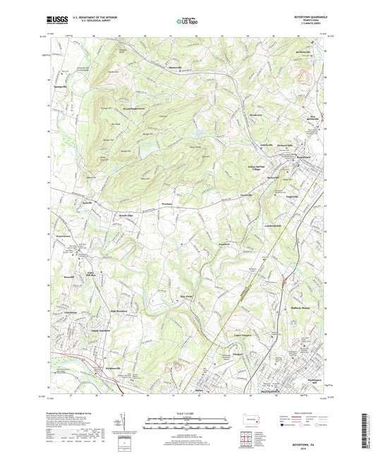 Boyertown Pennsylvania US Topo Map Image