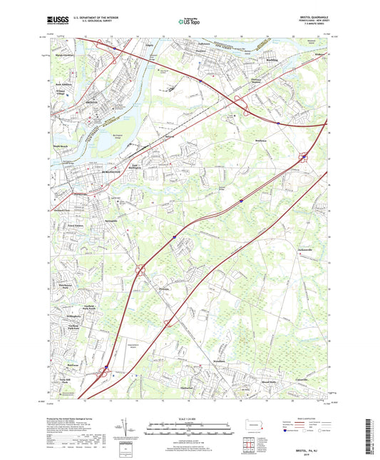 Bristol Pennsylvania US Topo Map Image