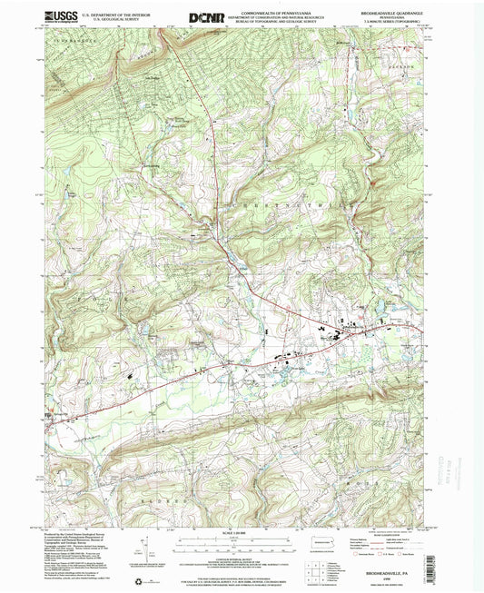 Classic USGS Brodheadsville Pennsylvania 7.5'x7.5' Topo Map Image