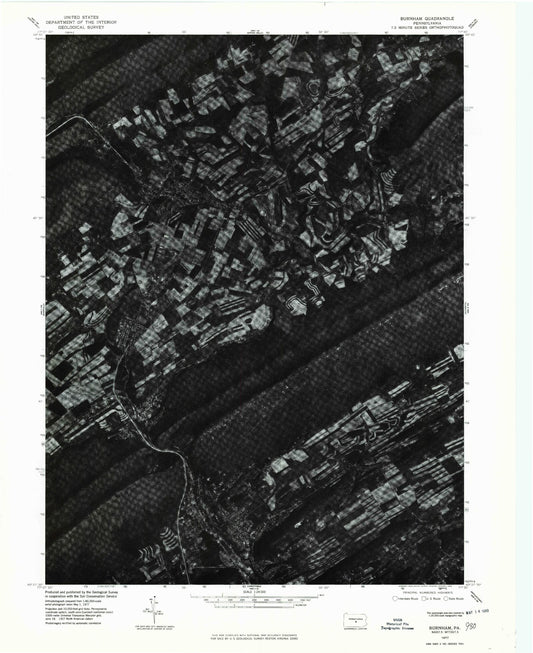 Classic USGS Burnham Pennsylvania 7.5'x7.5' Topo Map Image