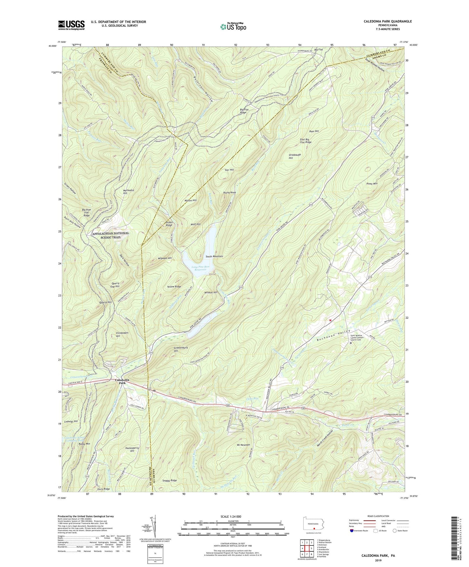 Caledonia Park Pennsylvania US Topo Map Image
