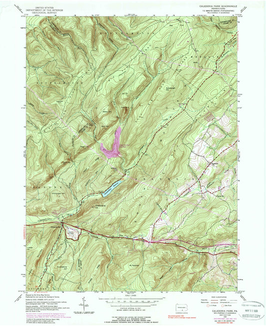 USGS Classic Caledonia Park Pennsylvania 7.5'x7.5' Topo Map Image