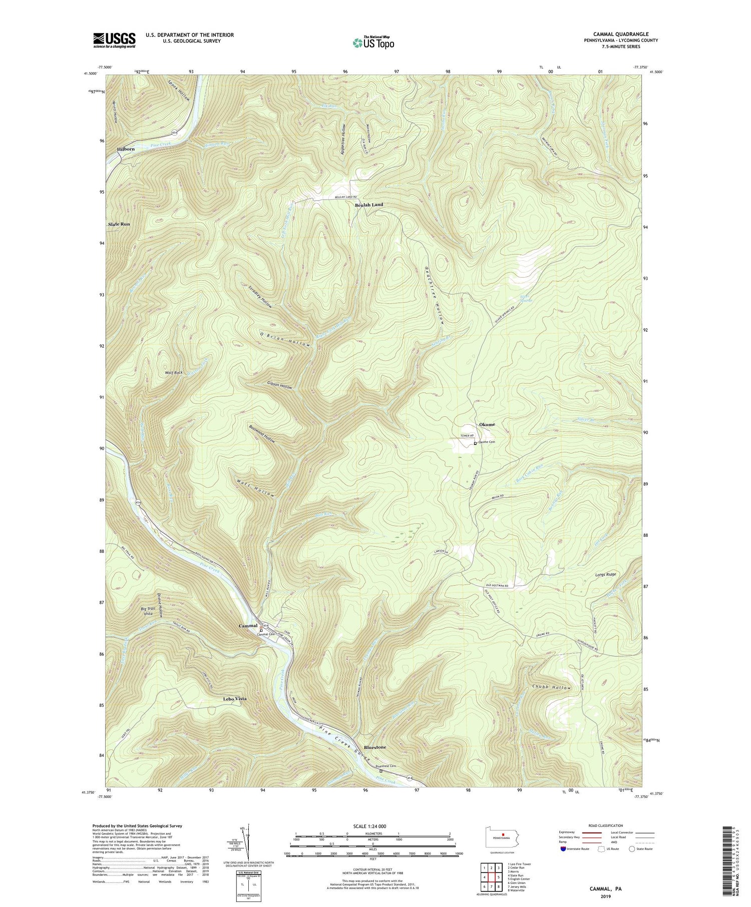 Cammal Pennsylvania US Topo Map Image
