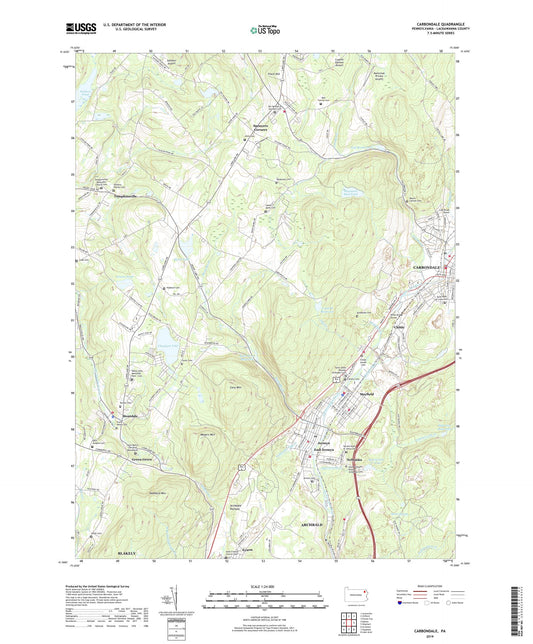 Carbondale Pennsylvania US Topo Map Image