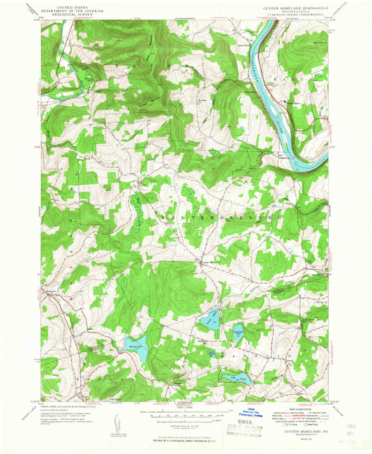 Classic USGS Center Moreland Pennsylvania 7.5'x7.5' Topo Map Image