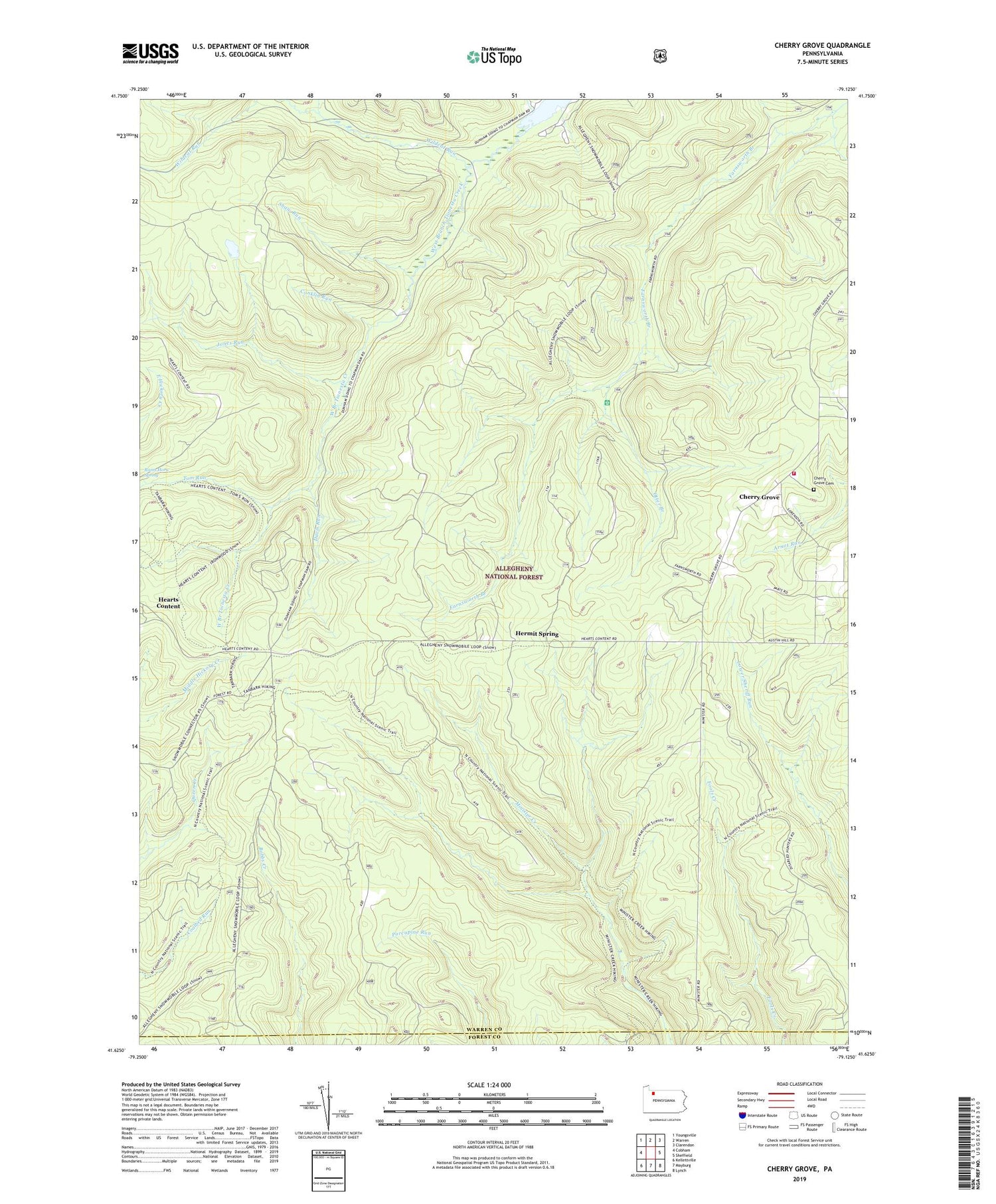 Cherry Grove Pennsylvania US Topo Map Image