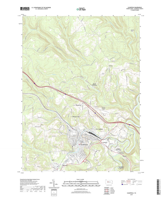 Clearfield Pennsylvania US Topo Map Image