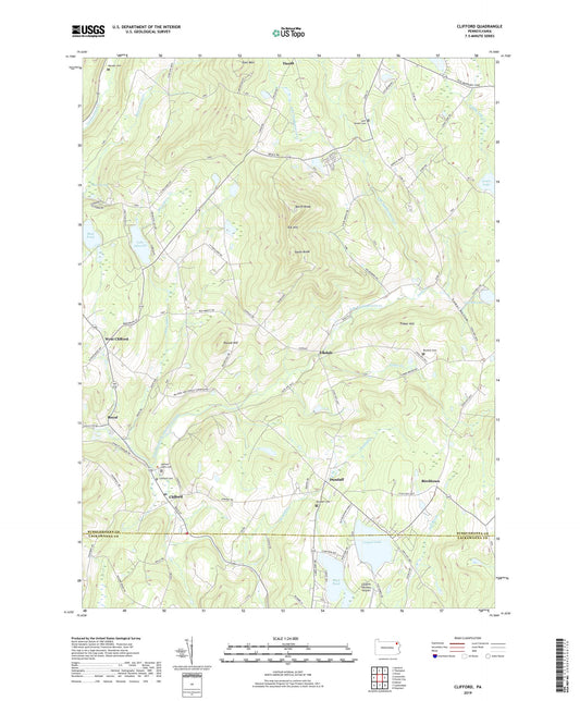 Clifford Pennsylvania US Topo Map Image