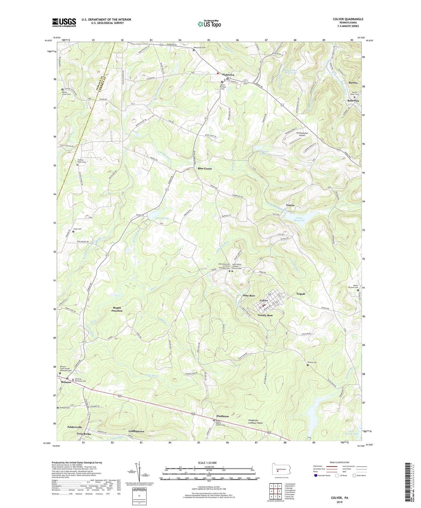 Colver Pennsylvania US Topo Map Image